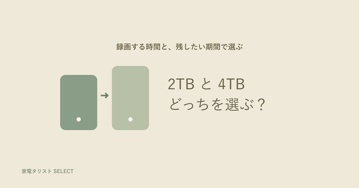 録画HDD 2TB / 4TB
